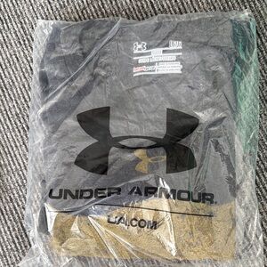 Under Armour Project Rock Brahma bull Black and Gold Logo tee
